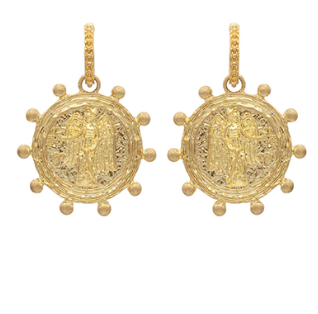 Gold Coin Textured Earrings