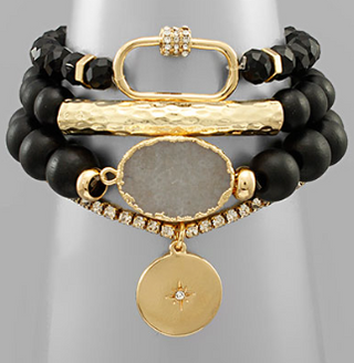 Mixed Emotions Bracelet Set- Black
