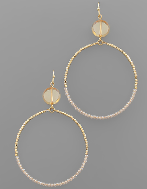 Champagne & Gold Seed Bead Earrings
