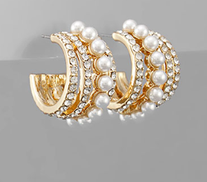 Sweet Somethings Crystal & Pearl Earrings