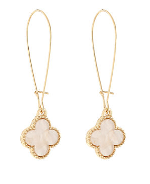 Pearl Clover Drop Earrings