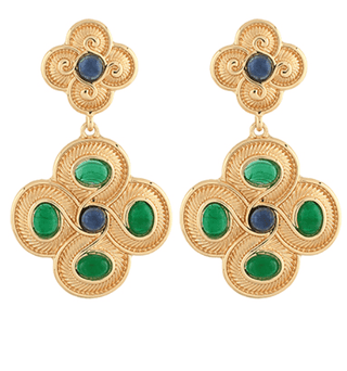 Green & Navy Clover Earrings - Instyle Boutique