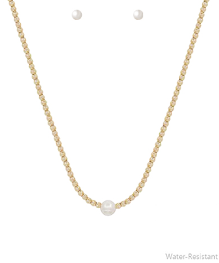 Pearl & Ball Chain Necklace Set