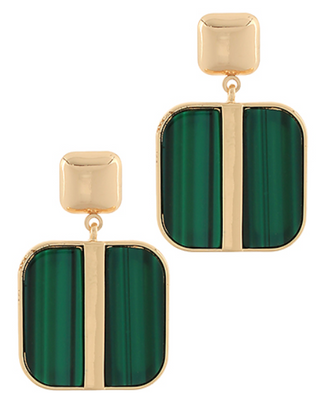Modern Life Green Earrings