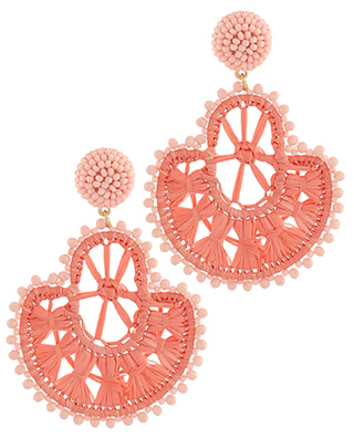 Light Pink Raffia Earrings