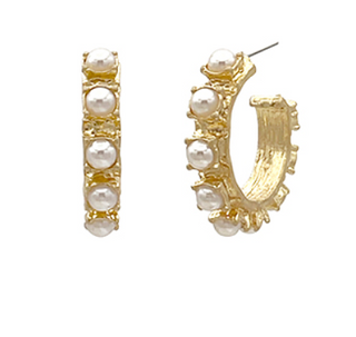 Delicate Dance Gold & Pearl Earrings