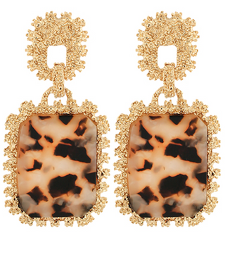 Bold Tortoise & Gold Earrings