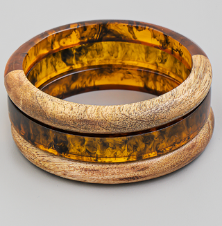 Wooden Bangle Bracelet Set