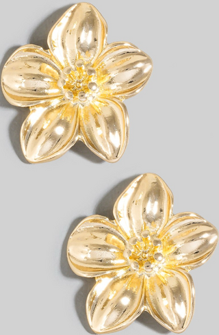 Golden Flower Stud Earrings