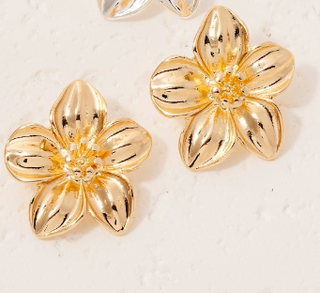 Golden Flower Stud Earrings