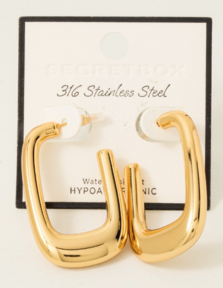 Gold Rectangle Earrings