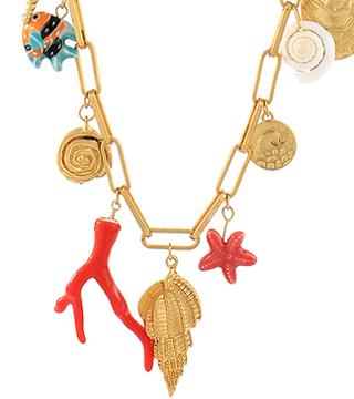 Red Sealife Charm Necklace