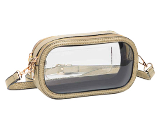 Clear Crossbody Stadium Bag- Gold