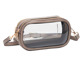 Clear Crossbody Stadium Bag- Bronze