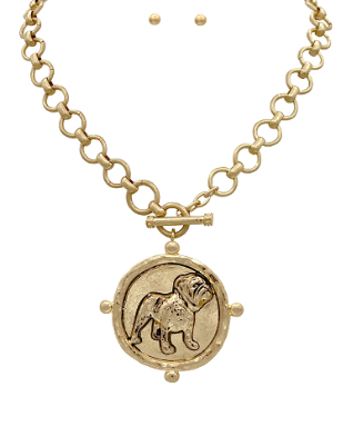 Bulldog Medallion Necklace