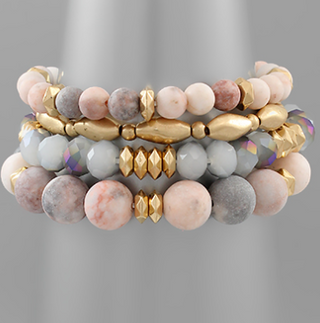 Rose Stone Bracelet Set