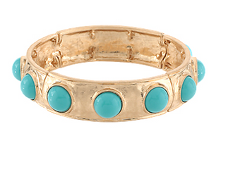 Turquoise Dome Gold Bracelet