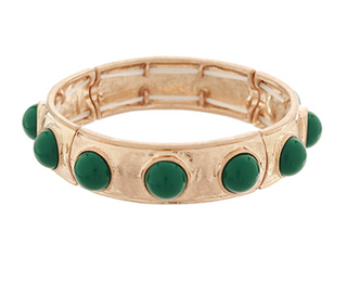 Dark Green Dome Gold Bracelet