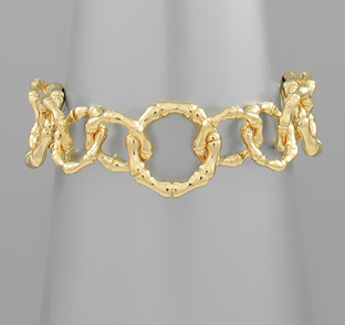 Golden Links Textured Chain Bracelet