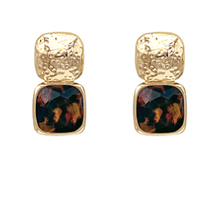 Bold Stone Tortoise Earrings