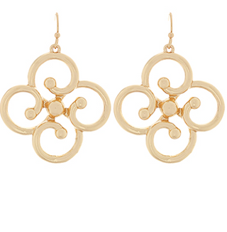 Twisted Flower Gold Earrings