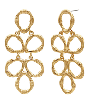 Golden Bamboo Chandelier Earrings