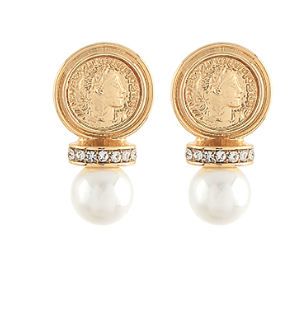 Imperial Pearl Coin Earrings