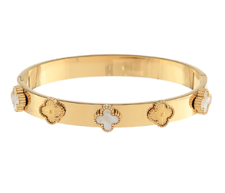 Ivory Clover Gold Bangle