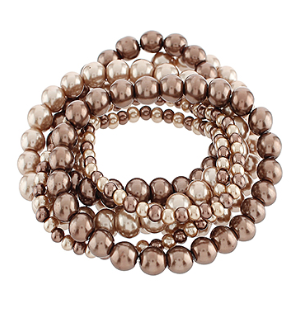 Brown Pearl Bracelet Set