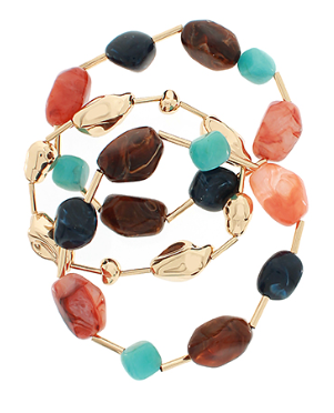 Colorful Pebble Bracelet Set
