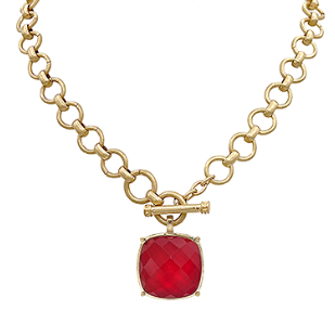 Red Stone Toggle Necklace
