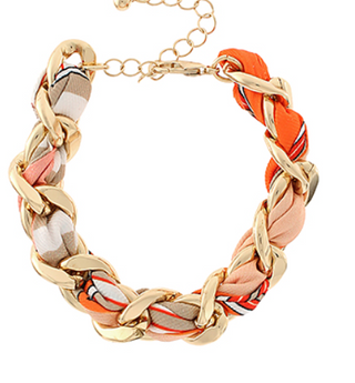 Parisian Scarf Bracelet- Orange
