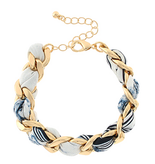 Parisian Scarf Bracelet - Blue