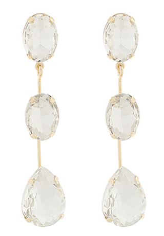 Clear Oval Teardrop Earrings