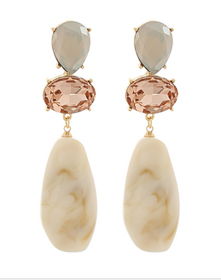 Ivory crystal drop earrings