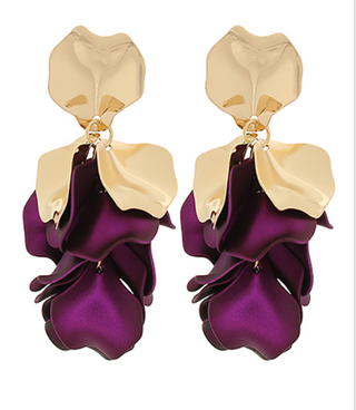 Purple Petal Earings
