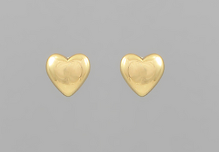 Gold Heart Studs