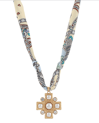 Ivory Pendant Scarf Necklaces