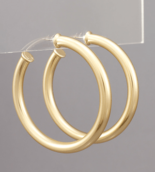 Matte Gold Hoop Earrings - Instyle Boutique