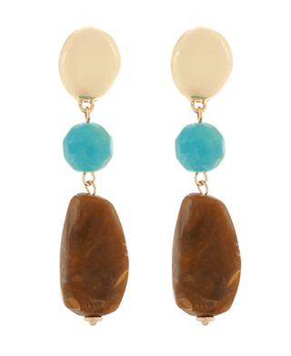 Brown/Turquoise Drop Earrings - Instyle Boutique