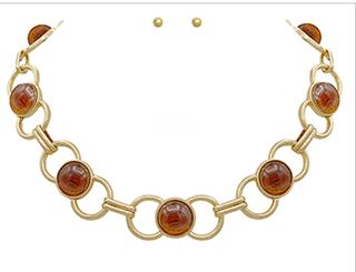 Tortise/Gold Link Necklace - Instyle Boutique