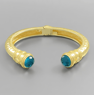 Blue Stone Gold Cuff - Instyle Boutique