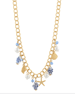 Blue/Gold Coastal Necklace - Instyle Boutique