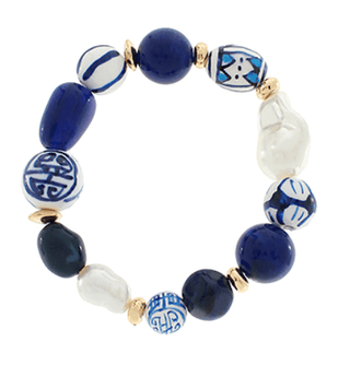 Coastal Blue Artisan Beaded Bracelet - Instyle Boutique