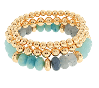 Golden Tide Bead Bracelet Stack - Instyle Boutique