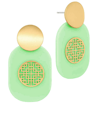 Modern Muse Geo Drop Earrings - Mint Green - Instyle Boutique
