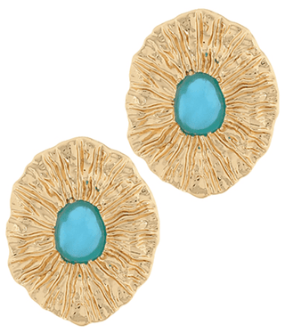 Turquoise Sunburst Statement Earrings - Instyle Boutique