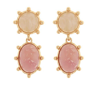 Blush & Cream Halo Drop Earrings - Instyle Boutique