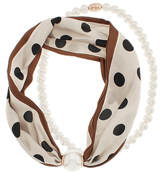 Polka Dot Pearl Scarf Necklace - Instyle Boutique