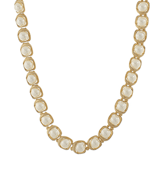 Golden Framed Pearl Necklace - Instyle Boutique